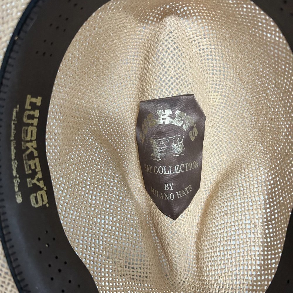 NWOT Vintage Milano (Luskey's) Cavender's Men's Straw Hat SKU 202 - Picture 4 of 6